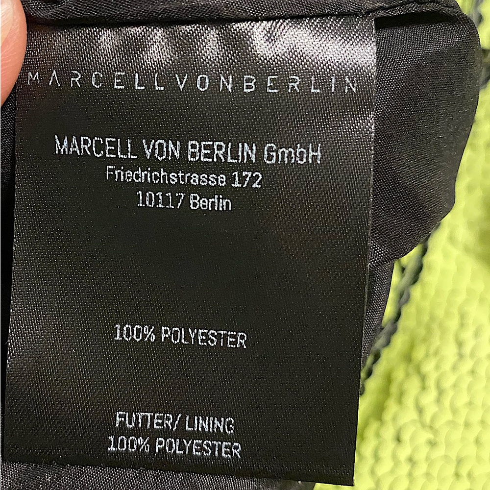 Marcell von Berlin neon yellow/black long sleeve sequin dress SZ US 6 - Picture 4 of 4